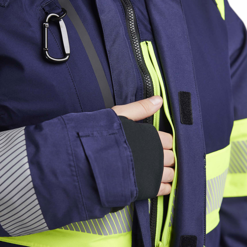 Blaklader 4470 Womens Hi Vis Winter Jacket Navy Blue Hi Vis Yellow Feature 2