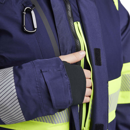 Blaklader 4470 Womens Hi Vis Winter Jacket Navy Blue Hi Vis Yellow Feature 2