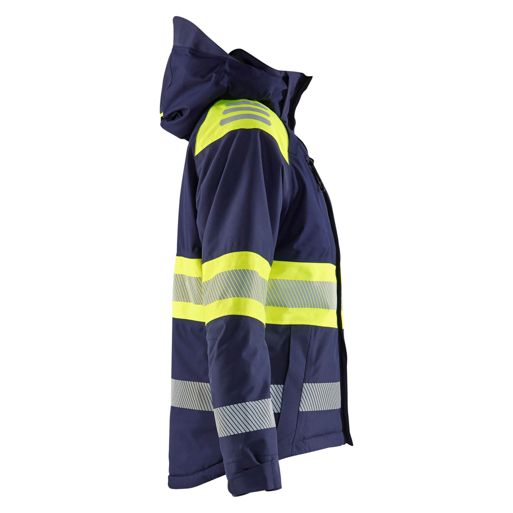 Blaklader 4470 Womens Hi Vis Winter Jacket Navy Blue Hi Vis Yellow Right