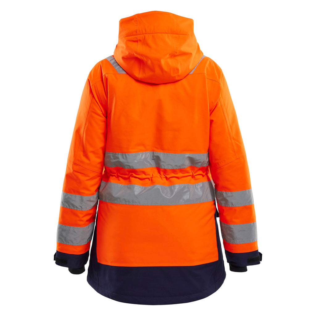 Blaklader 4472 Womens Hi Vis Winter Parka Hi Vis Orange Navy Blue Back