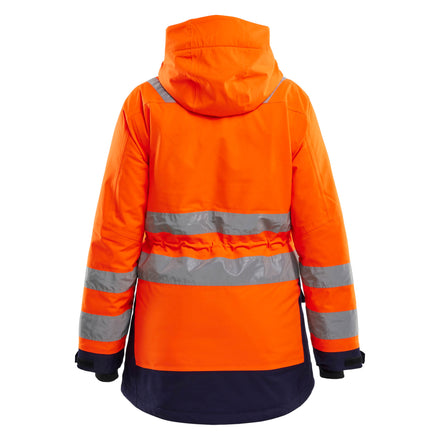 Blaklader 4472 Womens Hi Vis Winter Parka Hi Vis Orange Navy Blue Back