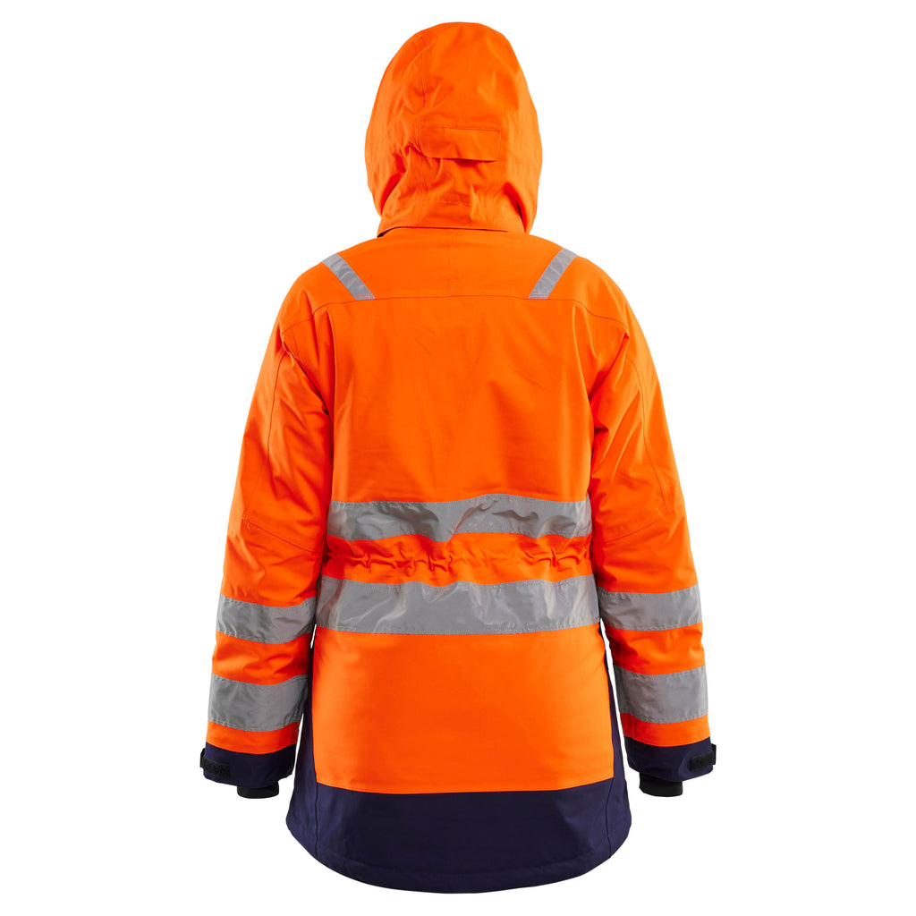 Blaklader 4472 Womens Hi Vis Winter Parka Hi Vis Orange Navy Blue Feature