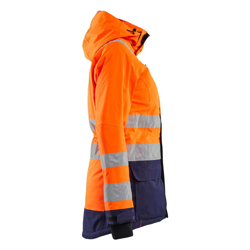 Blaklader 4472 Womens Hi Vis Winter Parka Hi Vis Orange Navy Blue Right