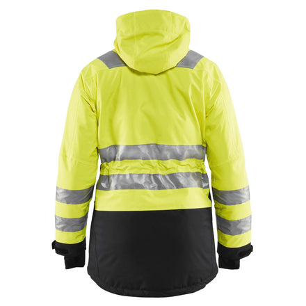 Blaklader 4472 Womens Hi Vis Winter Parka Hi Vis Yellow Black Back