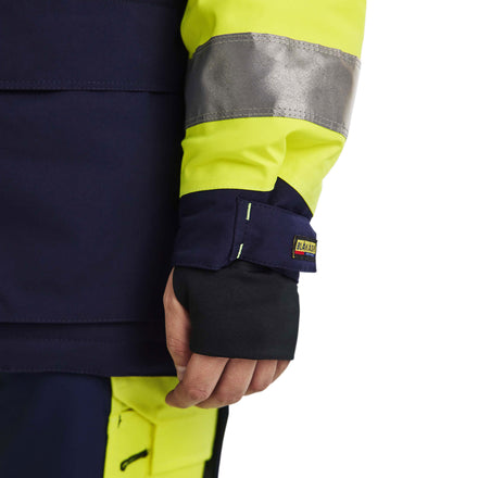 Blaklader 4472 Womens Hi Vis Winter Parka Hi Vis Yellow Navy Blue Feature 3