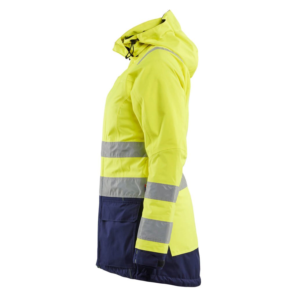 Blaklader 4472 Womens Hi Vis Winter Parka Hi Vis Yellow Navy Blue Left