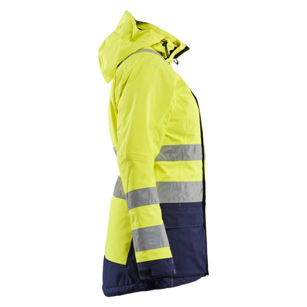 Blaklader 4472 Womens Hi Vis Winter Parka Hi Vis Yellow Navy Blue Right