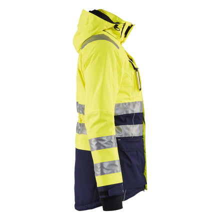 Blaklader 4472 Womens Hi Vis Winter Parka Hi Vis Yellow Navy Blue Right