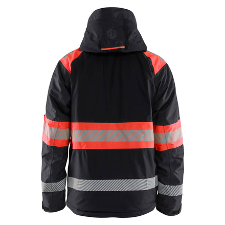 Blaklader 4480 Hi Vis Winter Jacket Black Hi Vis Red Back