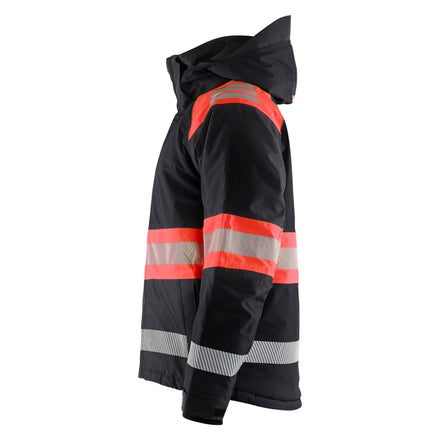 Blaklader 4480 Hi Vis Winter Jacket Black Hi Vis Red Left