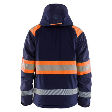 Blaklader 4480 Hi Vis Winter Jacket Navy Blue Hi Vis Orange Back