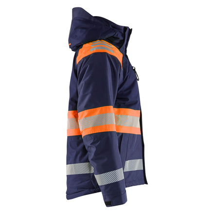 Blaklader 4480 Hi Vis Winter Jacket Navy Blue Hi Vis Orange Right