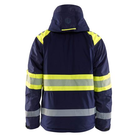 Blaklader 4480 Hi Vis Winter Jacket Navy Blue Hi Vis Yellow Back
