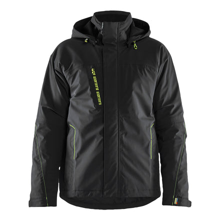 Blaklader 4484 Lightweight Lined Winter Jacket Stretch Black Hi Vis Yellow Front