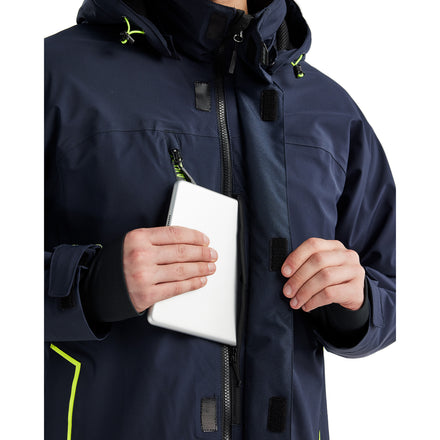 Blaklader 4484 Lightweight Lined Winter Jacket Stretch Dark Navy Blue Hi Vis Yellow Feature