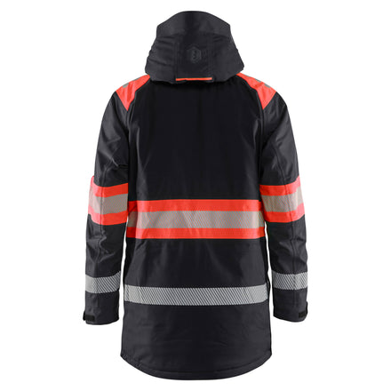 Blaklader 4485 Hi Vis Winter Parka Black Hi Vis Red Back