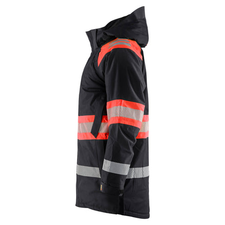 Blaklader 4485 Hi Vis Winter Parka Black Hi Vis Red Left