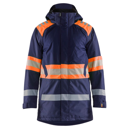 Blaklader 4485 Hi Vis Winter Parka Navy Blue Hi Vis Orange Main