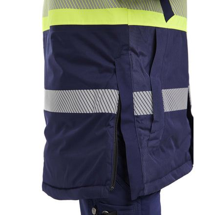 Blaklader 4485 Hi Vis Winter Parka Navy Blue Hi Vis Yellow Feature 2