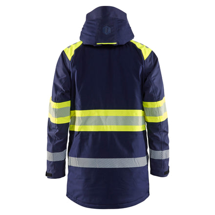 Blaklader 4485 Hi Vis Winter Parka Navy Blue Hi Vis Yellow Back