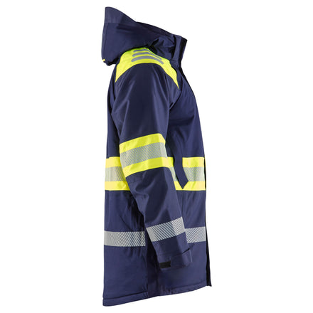 Blaklader 4485 Hi Vis Winter Parka Navy Blue Hi Vis Yellow Right