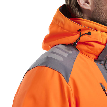 Blaklader 4491 Hi Vis Softshell Jacket Hi Vis Orange Grey Feature 2