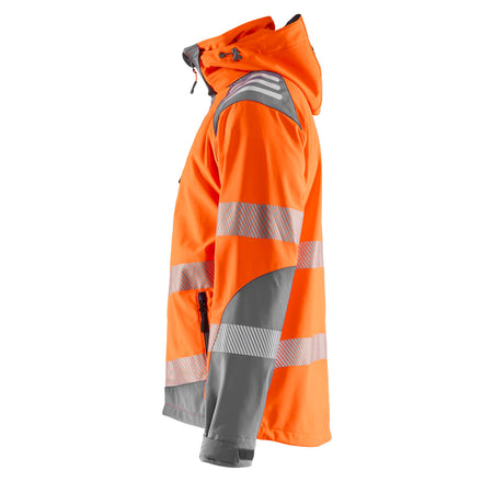 Blaklader 4491 Hi Vis Softshell Jacket Hi Vis Orange Grey Left