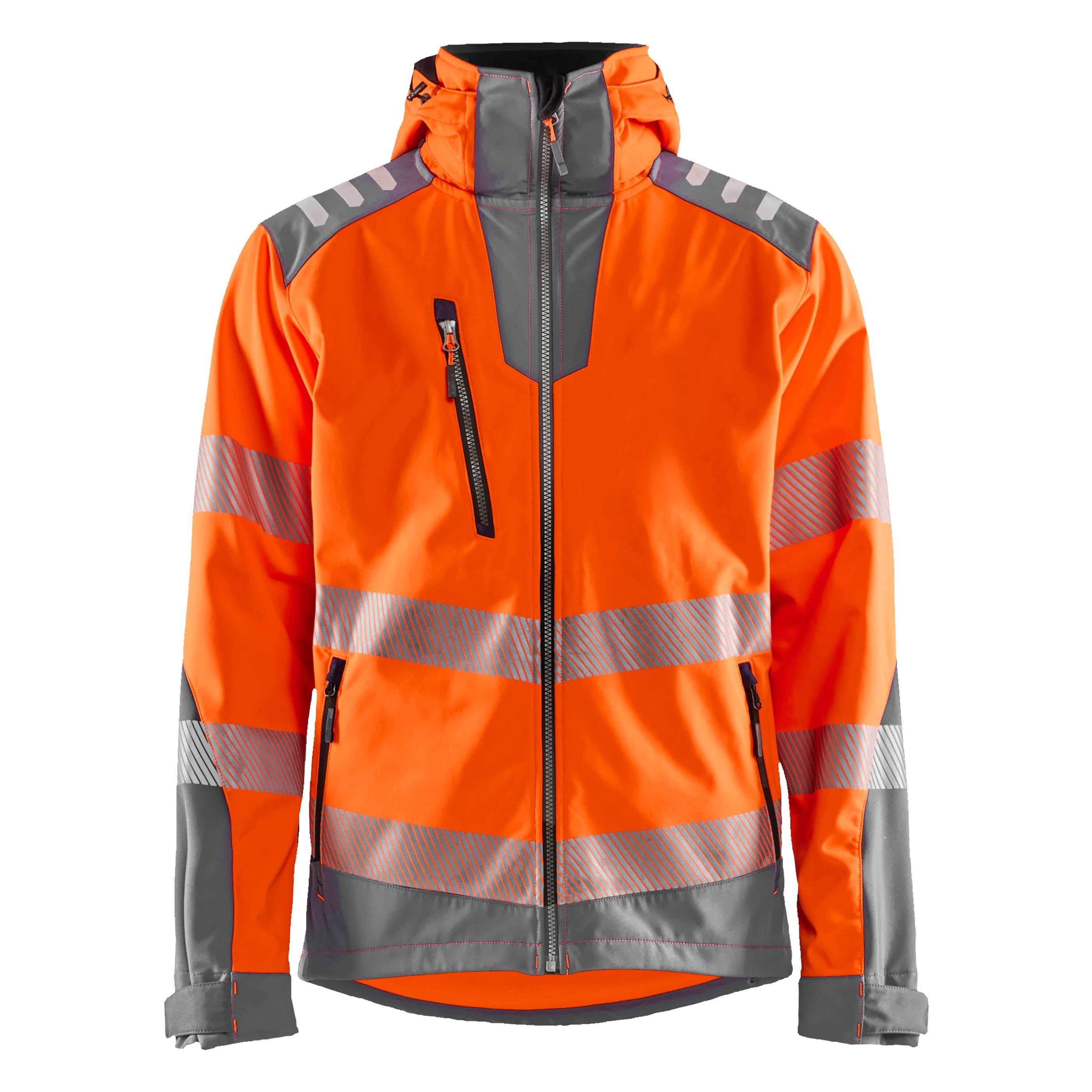 Blaklader 4491 Hi-Vis Orange/Mid Grey Softshell Jacket | Start
