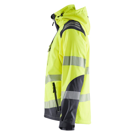 Blaklader 4491 Hi Vis Softshell Jacket Hi Vis Yellow Grey Left