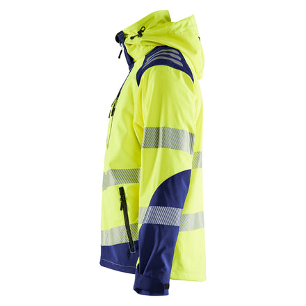 Blaklader 4491 Hi Vis Softshell Jacket Hi Vis Yellow Navy Blue Left