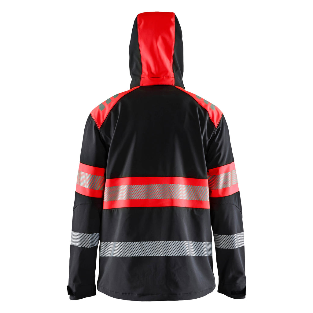 Blaklader 4494 Hi Vis Softshell Jacket Black Hi Vis Red Feature