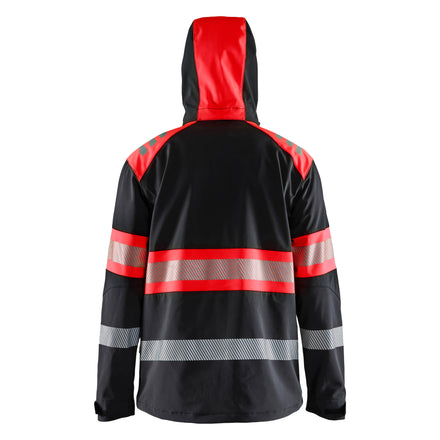 Blaklader 4494 Hi Vis Softshell Jacket Black Hi Vis Red Feature