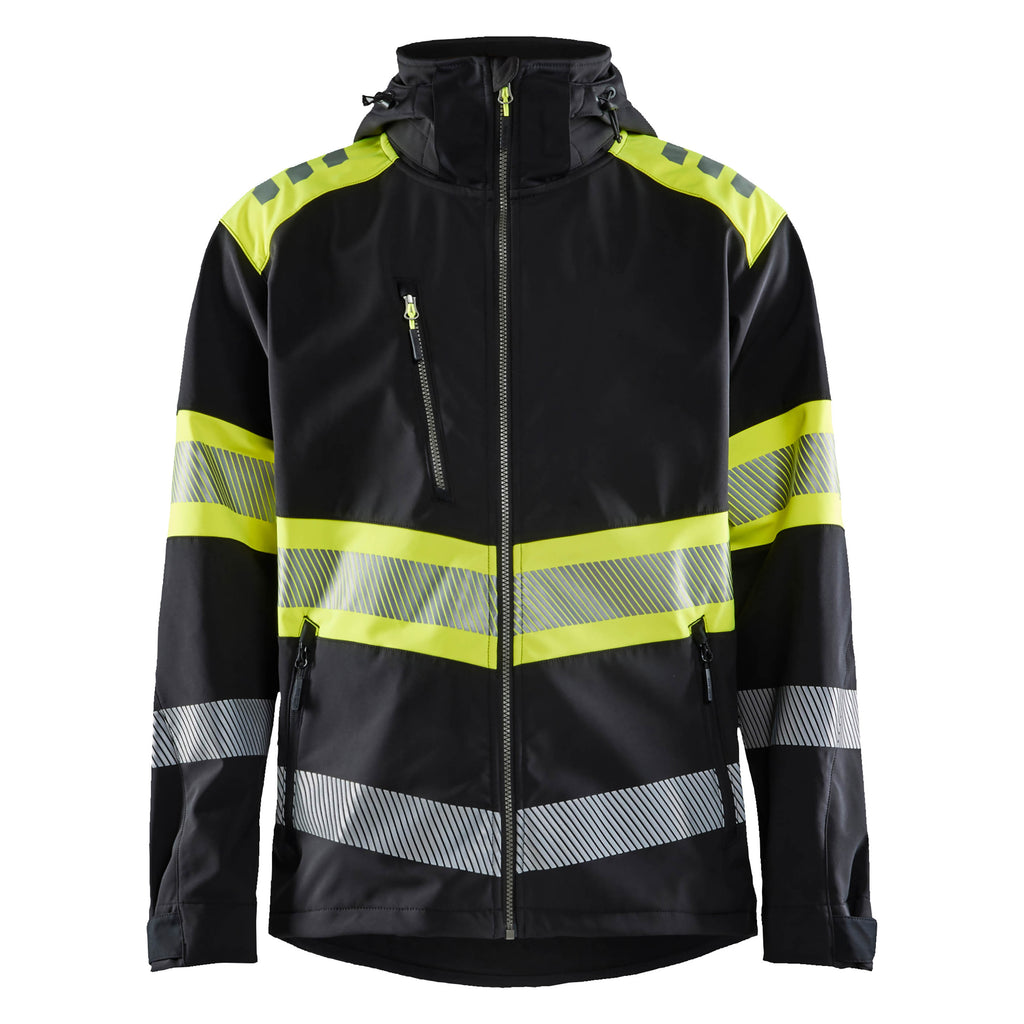 Blaklader 4494 Hi Vis Softshell Jacket Black Hi Vis Yellow Main
