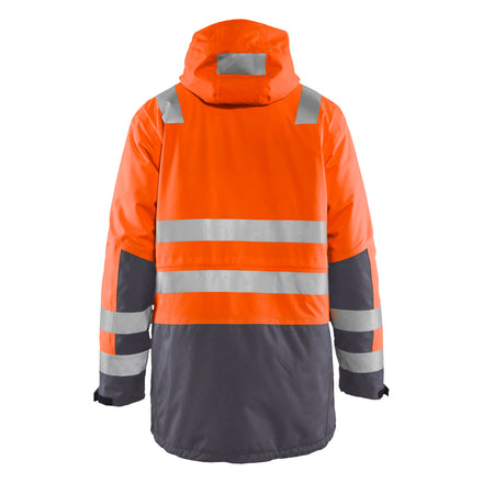 Blaklader 4495 Hi Vis Winter Parka Hi Vis Orange Grey Back