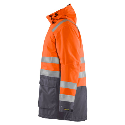 Blaklader 4495 Hi Vis Winter Parka Hi Vis Orange Grey Left