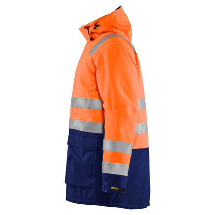 Blaklader 4495 Hi Vis Winter Parka Hi Vis Orange Navy Blue Left