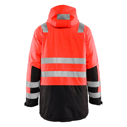 Blaklader 4495 Hi Vis Winter Parka Hi Vis Red Black Back