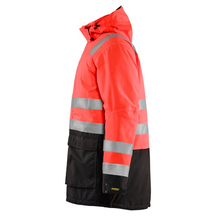 Blaklader 4495 Hi Vis Winter Parka Hi Vis Red Black Left