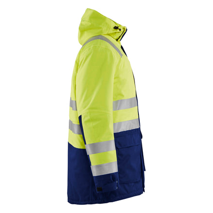 Blaklader 4495 Hi Vis Winter Parka Hi Vis Yellow Navy Blue Right