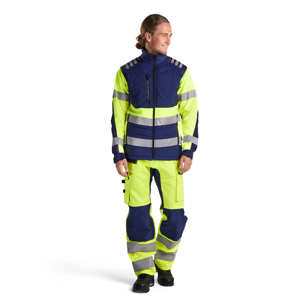 Blaklader 4497 Hi Vis Softshell Jacket Navy Blue Hi Vis Yellow Model
