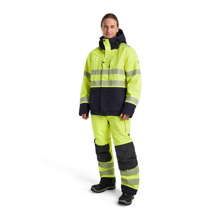 Blaklader 4517 Multinorm Winter Jacket Hi Vis Yellow Navy Blue Model