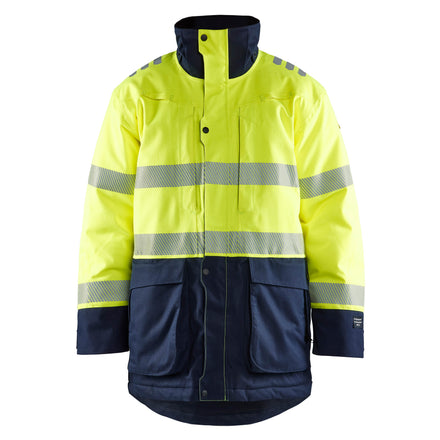 Blaklader 4527 Multinorm Winter Parka Hi Vis Yellow Navy Blue Main
