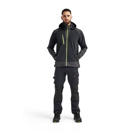 Blaklader 4749 Softshell Jacket Black Hi Vis Yellow Model