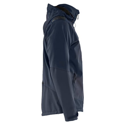 Blaklader 4749 Softshell Jacket Dark Navy Blue Hi Vis Yellow Right