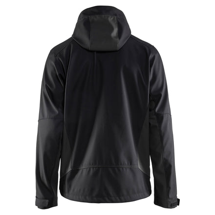Blaklader 4753 Softshell Jacket With Hood Black Dark Grey Back
