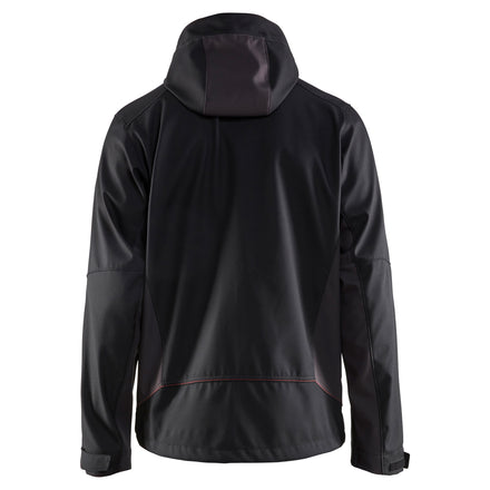Blaklader 4753 Softshell Jacket With Hood Black Red Back