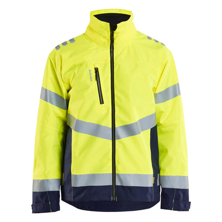Blaklader 4760 Hi Vis Shell Jacket Hi Vis Yellow Navy Blue Main