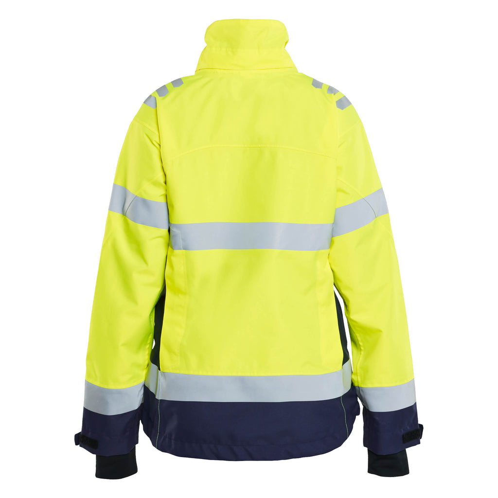 Blaklader 4761 Womens Hi Vis Shell Jacket Hi Vis Yellow Navy Blue Back