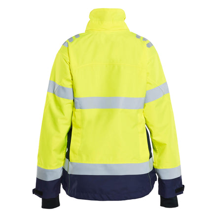 Blaklader 4761 Womens Hi Vis Shell Jacket Hi Vis Yellow Navy Blue Back