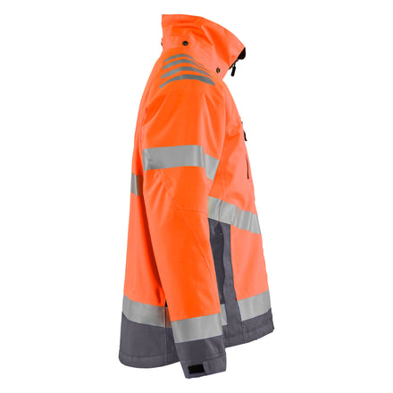 Blaklader 4780 Hi Vis Lightweight Lined Winter Jacket Hi Vis Orange Grey Right